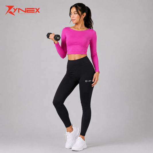 WOMEN'S LONG SLEEVE BACKLESS CROP TOP